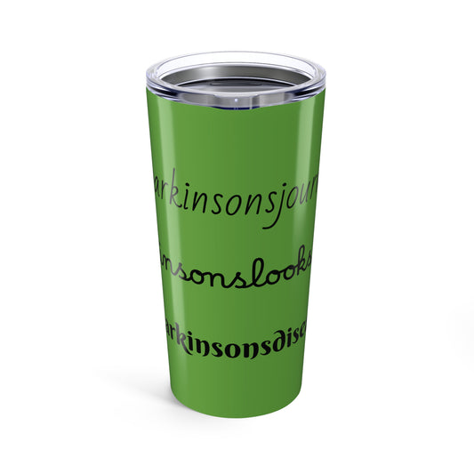 Parkinson's Journey Insulated Tumbler 20oz, Motivational Drinkware, Awareness Gift, Supportive Mug, Green Travel Tumbler, Inspirational Cup