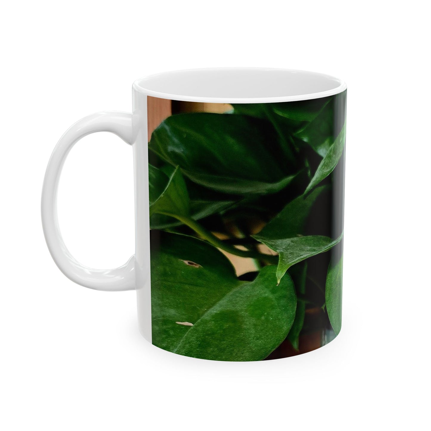 Botanical Greenery Ceramic Mug, Leaves Coffee Cup, Plant Lover Gift, Nature-Themed Drinkware, Eco-Friendly, Home Decor