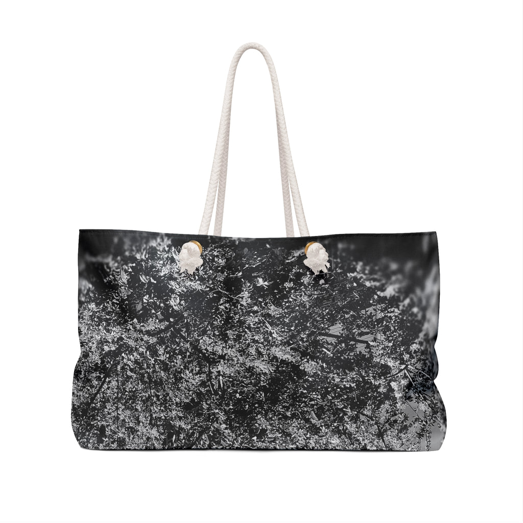 Stylish Weekender Bag - Travel Tote, Overnight Bag, Stylish Sports Bag, Weekend Getaway, Black and White Floral Design