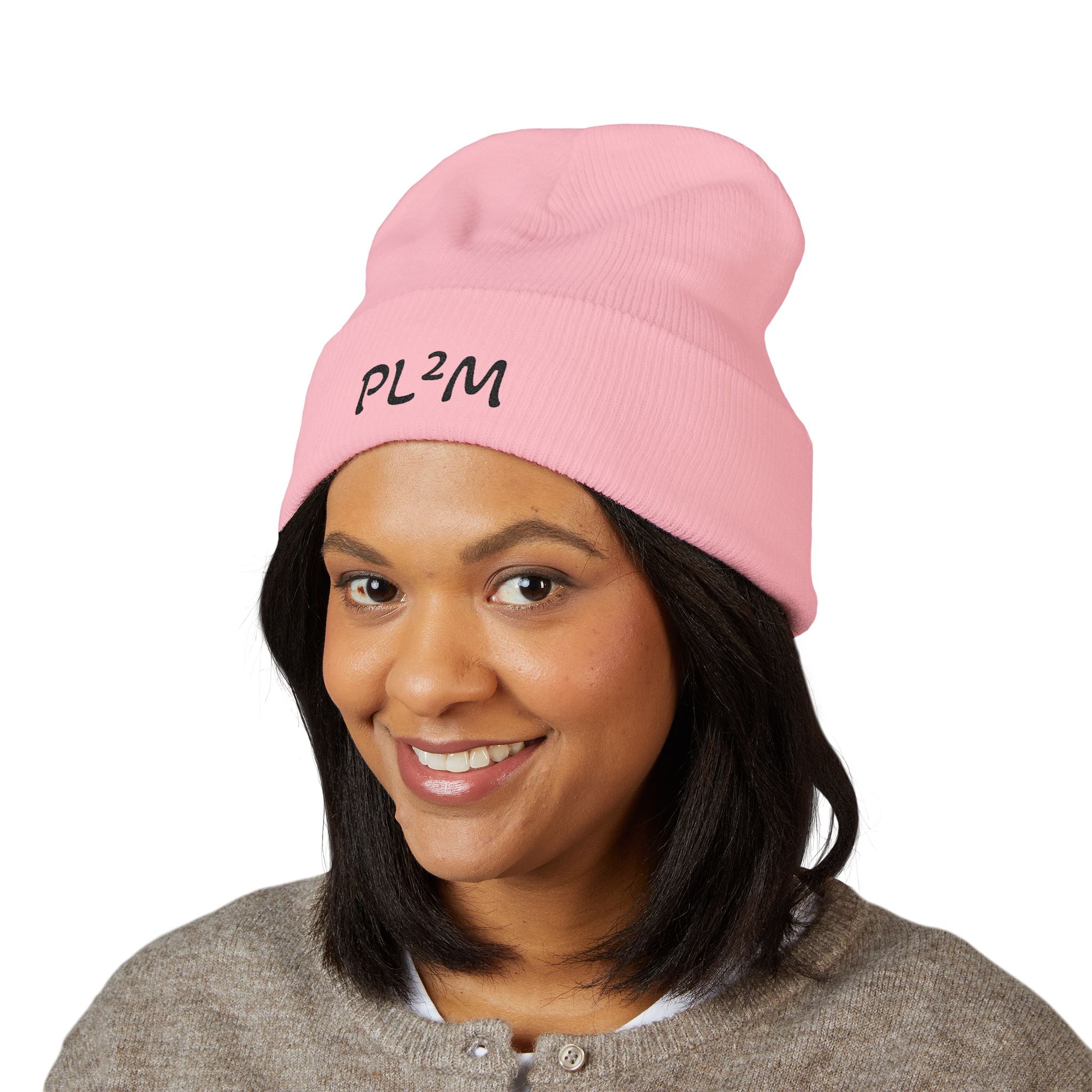 Embroidered 'PL2M' ( Parkinson's Looks Like Me) Cuffed Beanie - Classic Knit Winter Hat