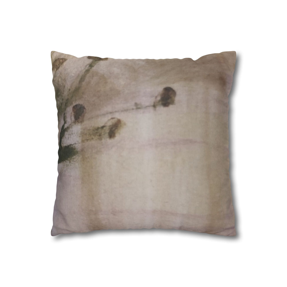 Faux Suede Square Pillowcase — Soft Tie-Dye Olive Decorative Throw Pillow Cover