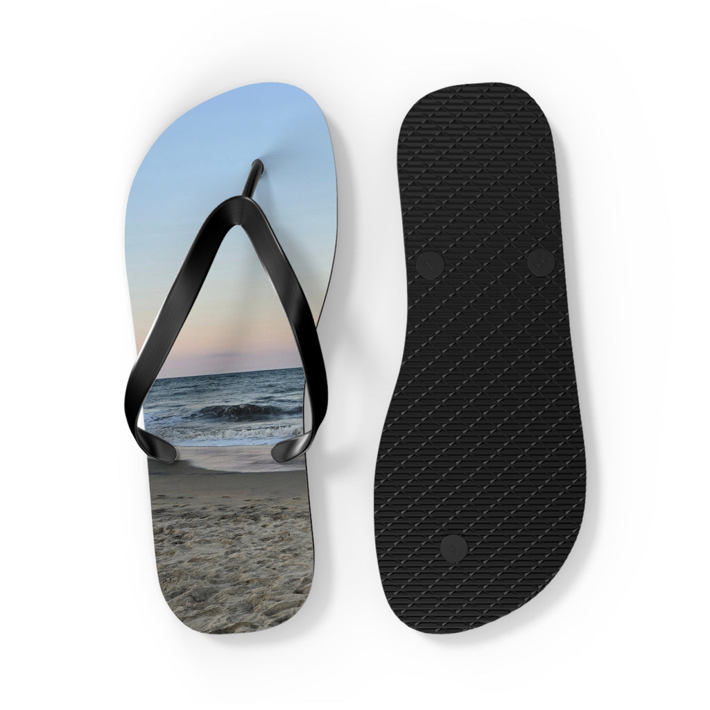 Beach Sunset Flip Flops, Summer Sandals, Vacation Footwear, Ocean Vibe Slippers, Pool Party Essentials