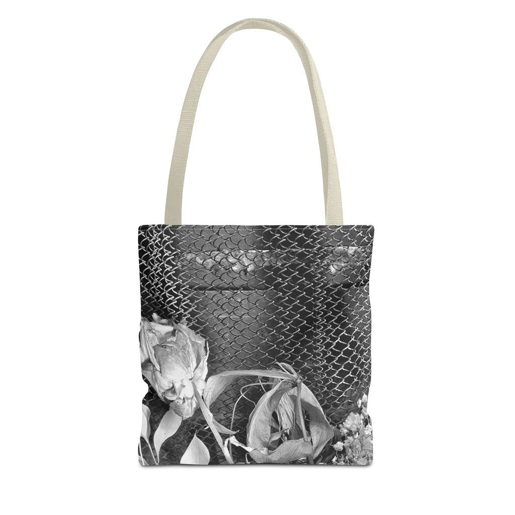 Vintage Black & White Floral Tote Bag