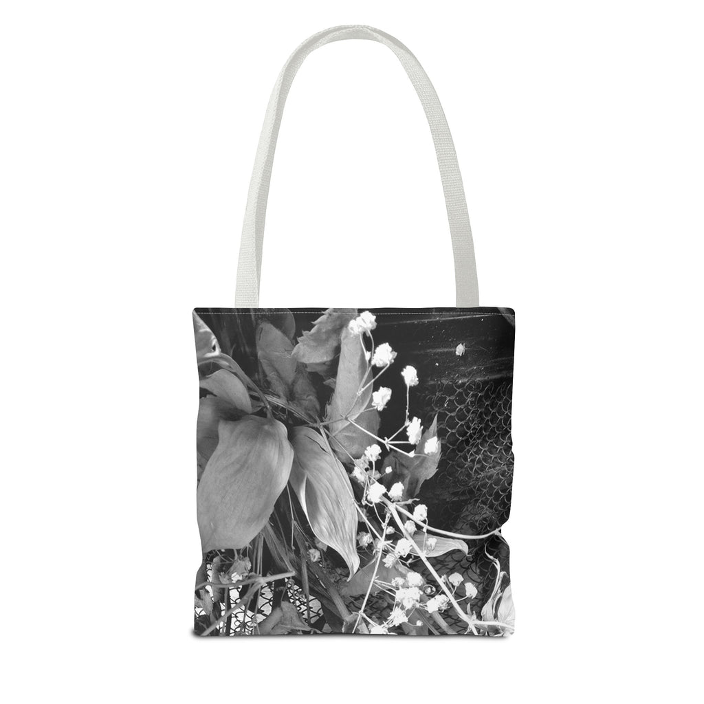 Vintage Black & White Floral Tote Bag