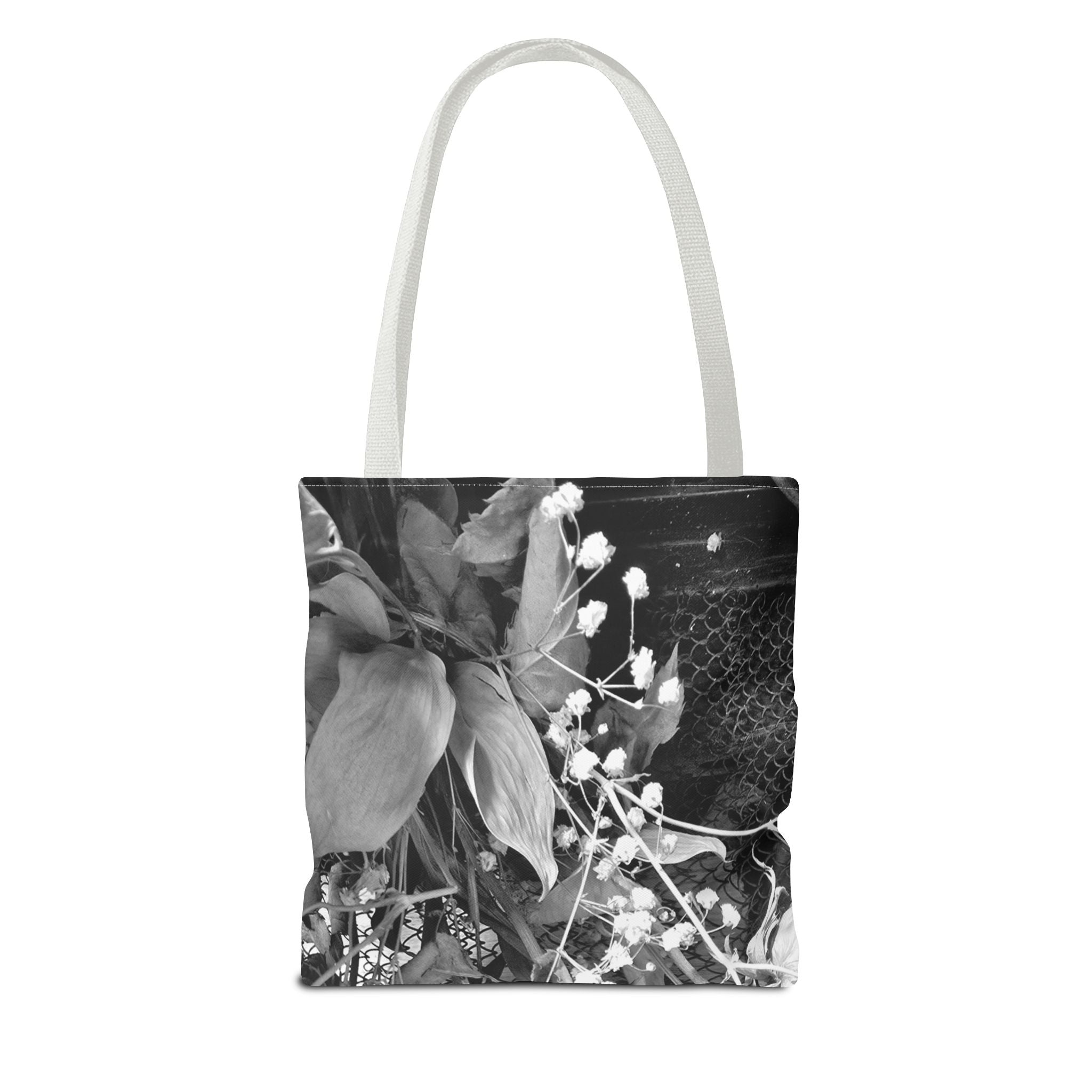 Vintage Black & White Floral Tote Bag