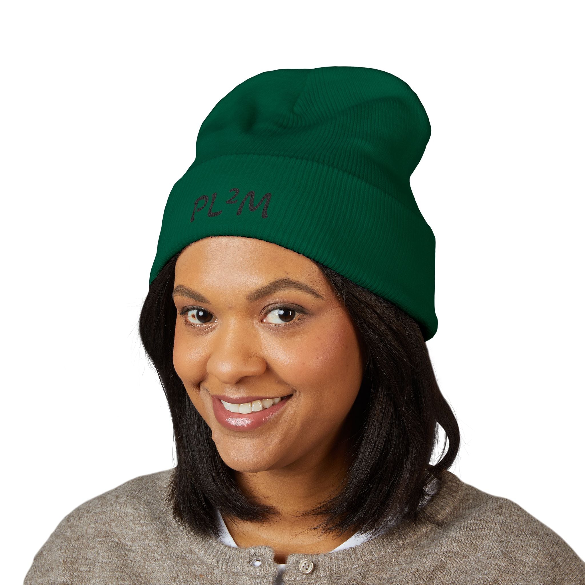 Embroidered 'PL2M' ( Parkinson's Looks Like Me) Cuffed Beanie - Classic Knit Winter Hat