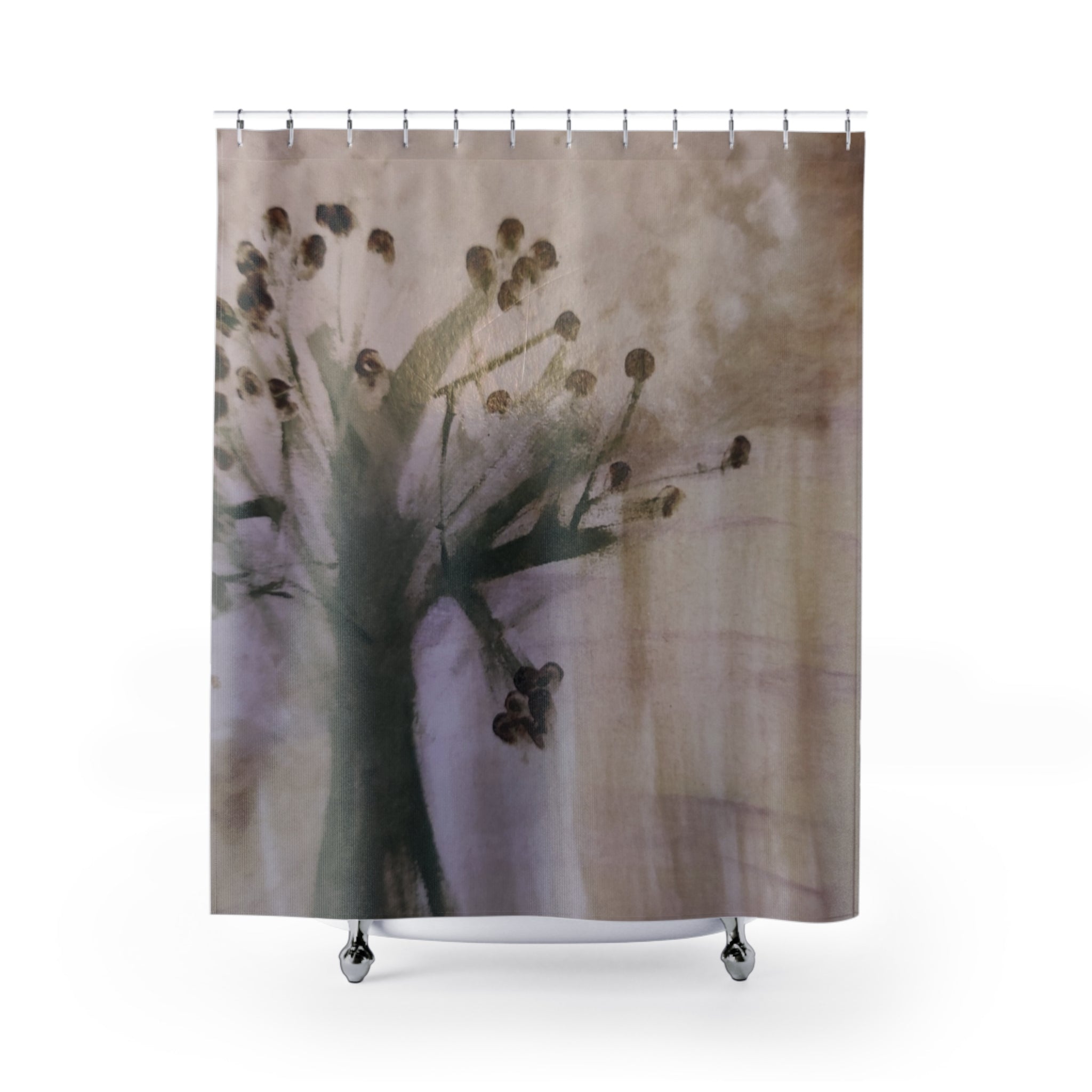 Elegant Floral Shower Curtain, Nature-Inspired Decor, Bathroom Makeover, Gift for Homeowners, Unique Wedding Gift, Boho Bathroom