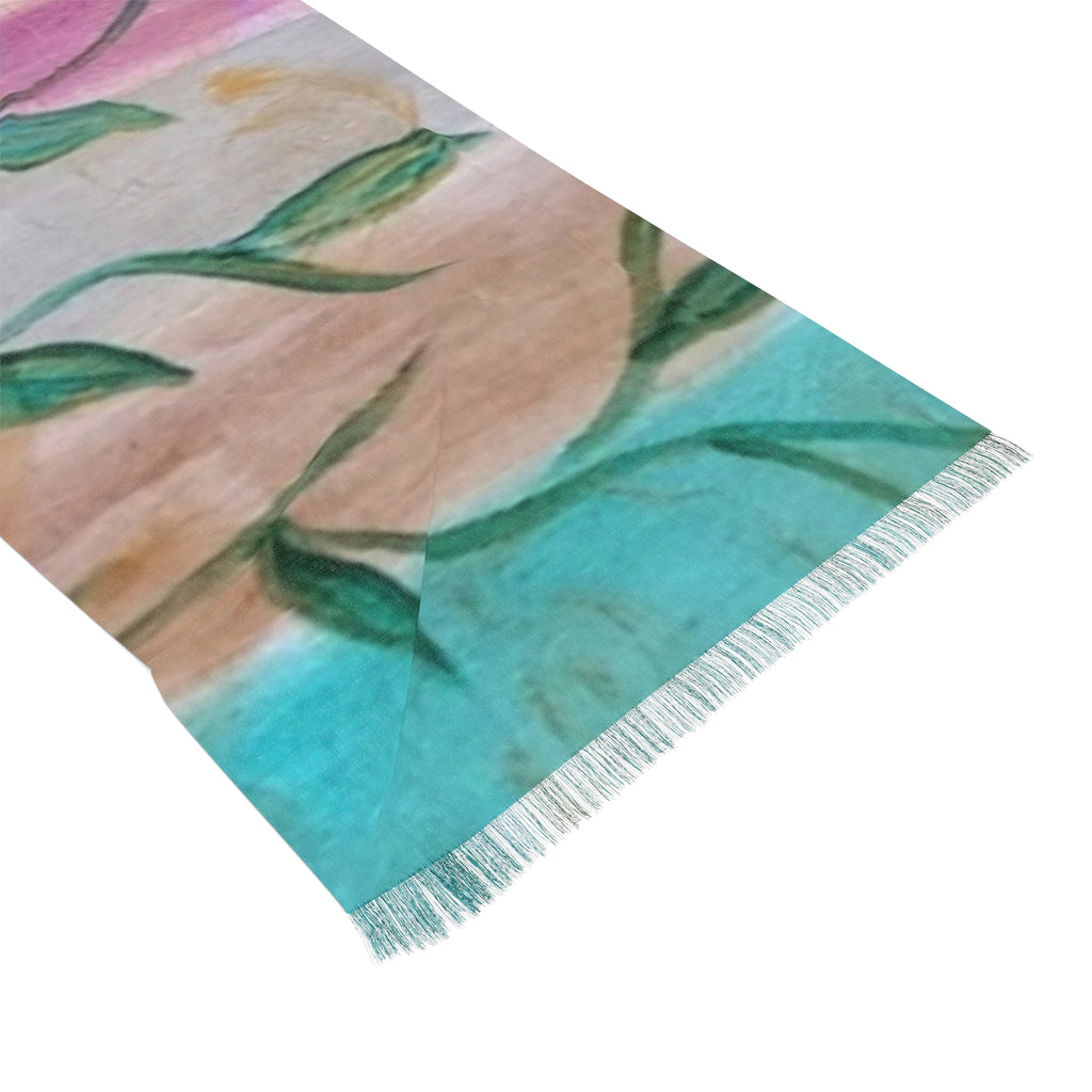 Lightweight Floral Scarf - Bohemian Wrap, Spring Accessory, Gift for Her, Beach Cover-Up, Layering Shawl