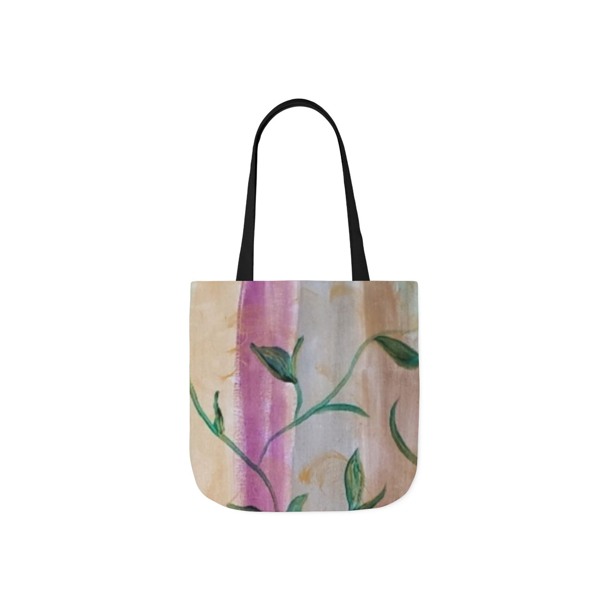 Canvas Tote Bag with 5-Color Straps, Floral Design, Reusable Shopping Bag, Eco-Friendly Gift, Beach Bag, Everyday Carryall