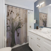 Elegant Floral Shower Curtain, Nature-Inspired Decor, Bathroom Makeover, Gift for Homeowners, Unique Wedding Gift, Boho Bathroom