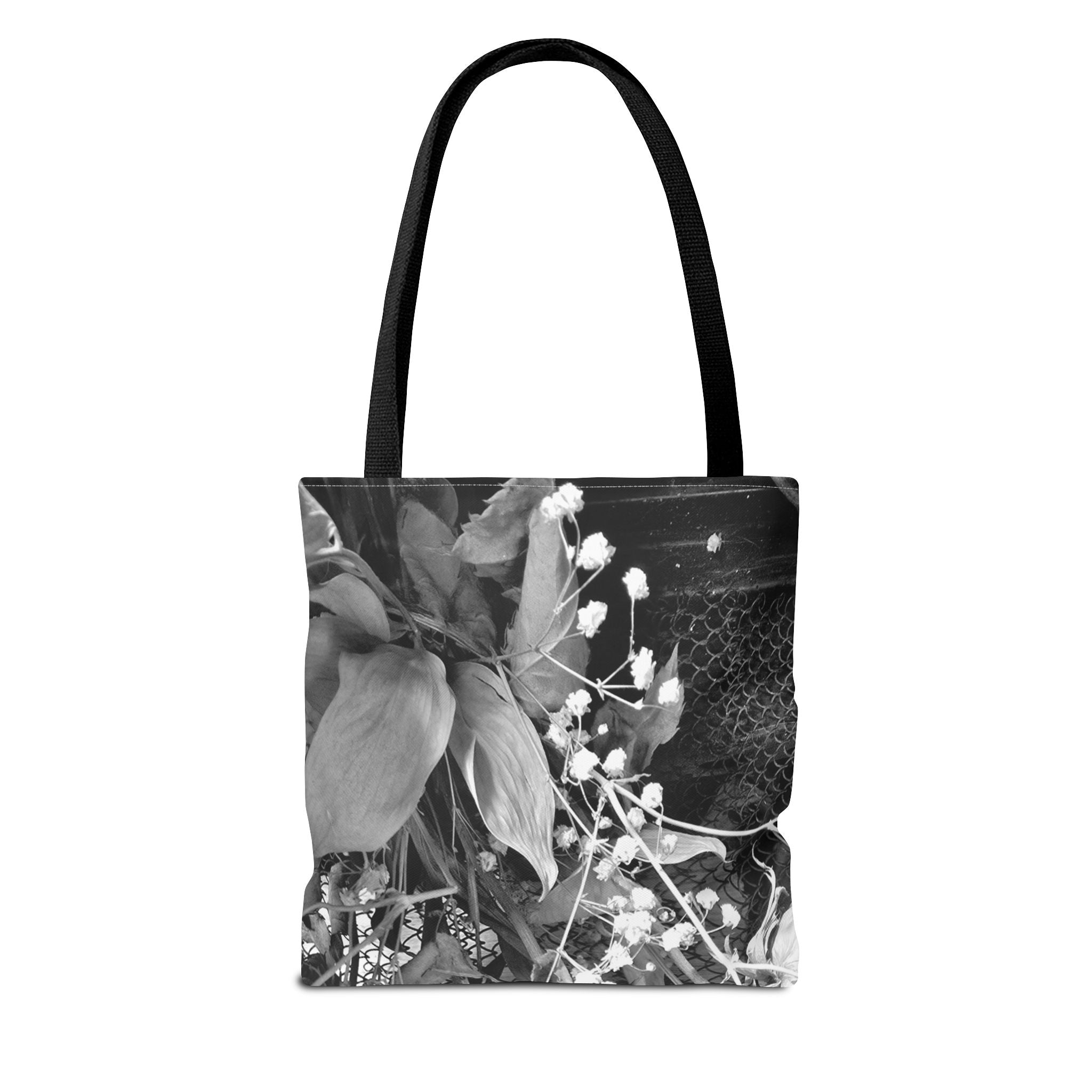 Vintage Black & White Floral Tote Bag