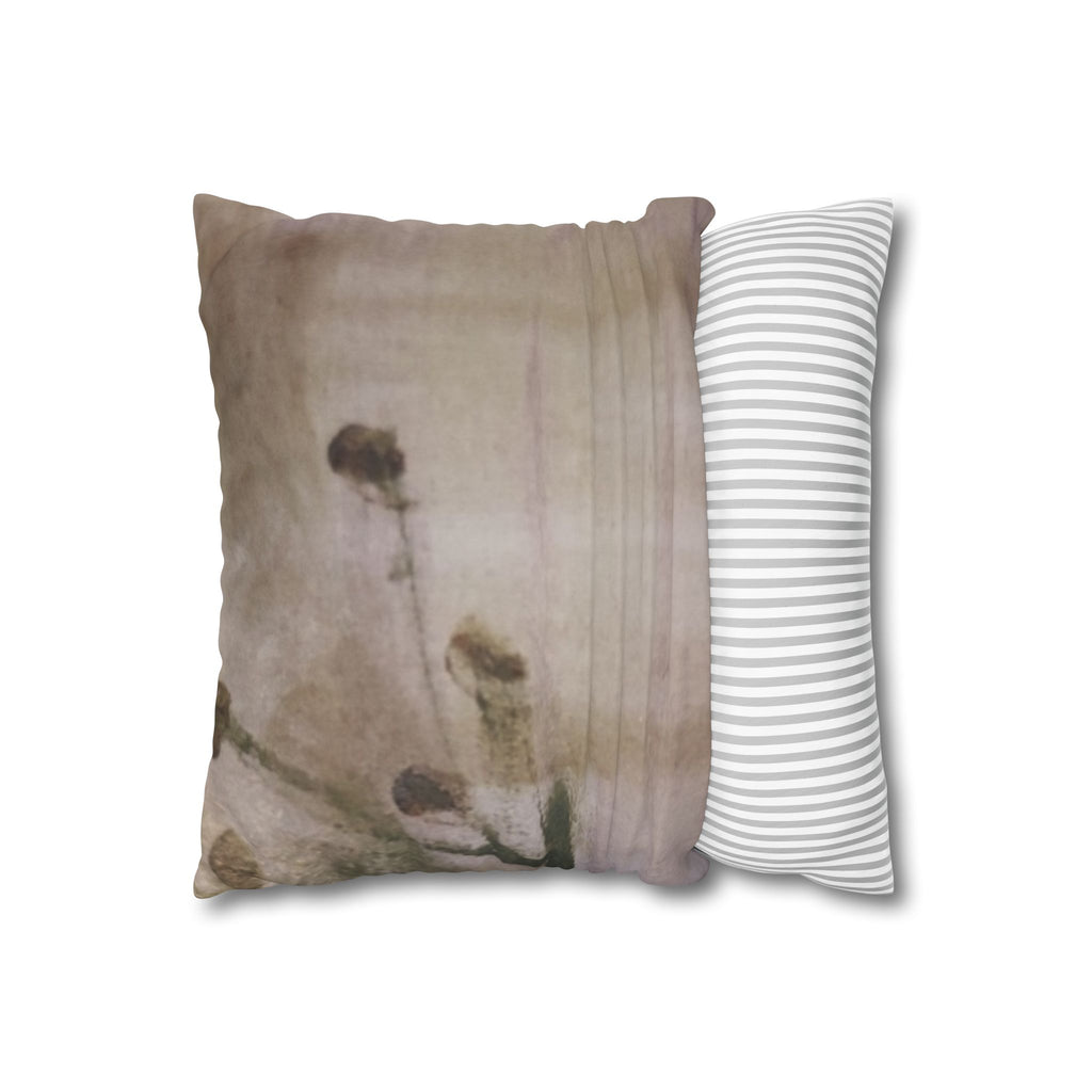 Faux Suede Square Pillowcase — Soft Tie-Dye Olive Decorative Throw Pillow Cover