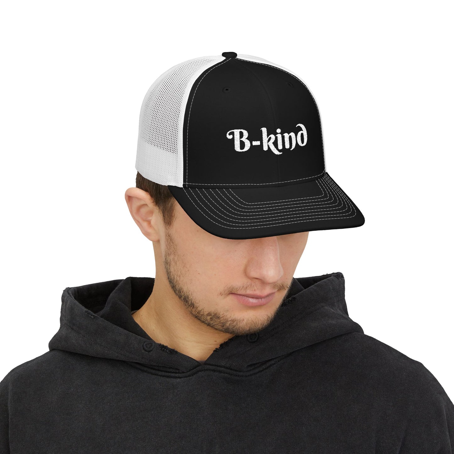 Charming 'B-kind' Snapback Trucker Cap | Casual Style, Gift for Friends, Adjustable Hat for Outdoors, Perfect for Any Occasion