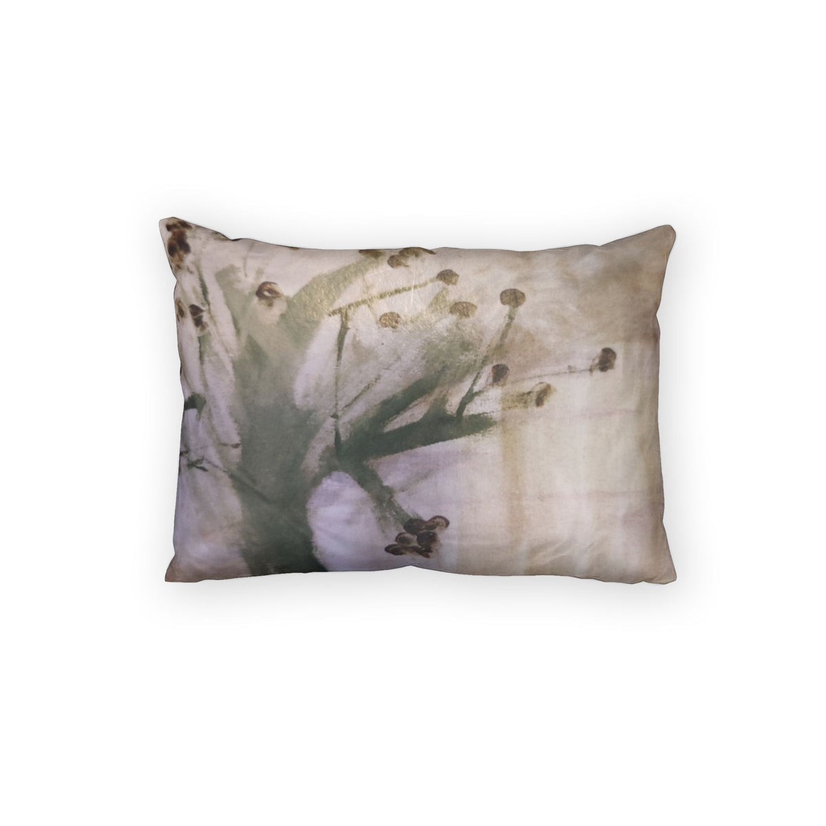 Botanical Cotton Pillow Sham — Soft Neutral Floral Decorative Accent