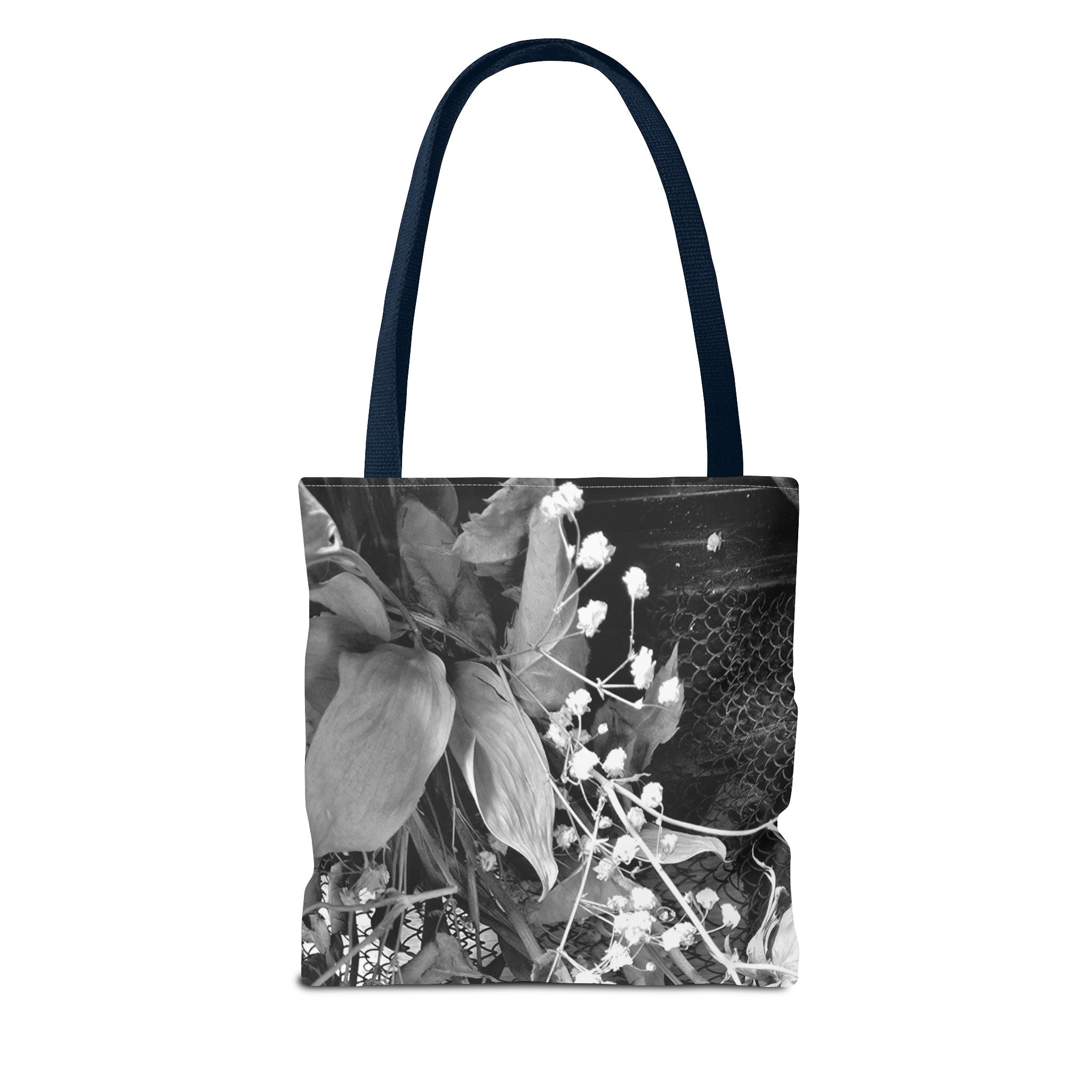 Vintage Black & White Floral Tote Bag
