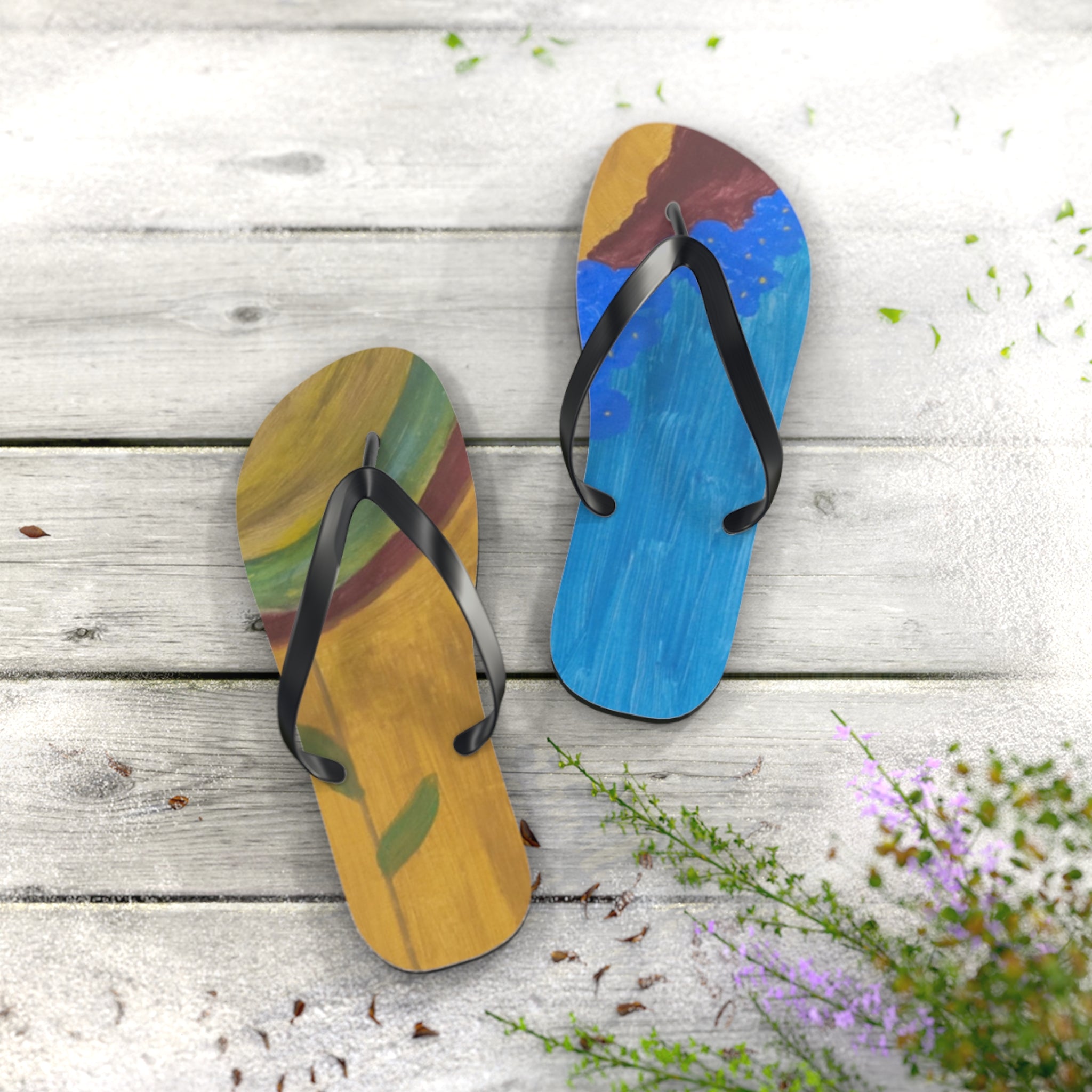 Trendy Artistic Flip Flops | Summer Vibes | Beachwear | Gift for Her | Unique Sandals | Vacation Essential