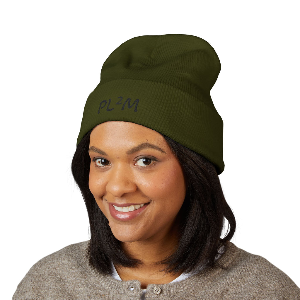 Embroidered 'PL2M' ( Parkinson's Looks Like Me) Cuffed Beanie - Classic Knit Winter Hat