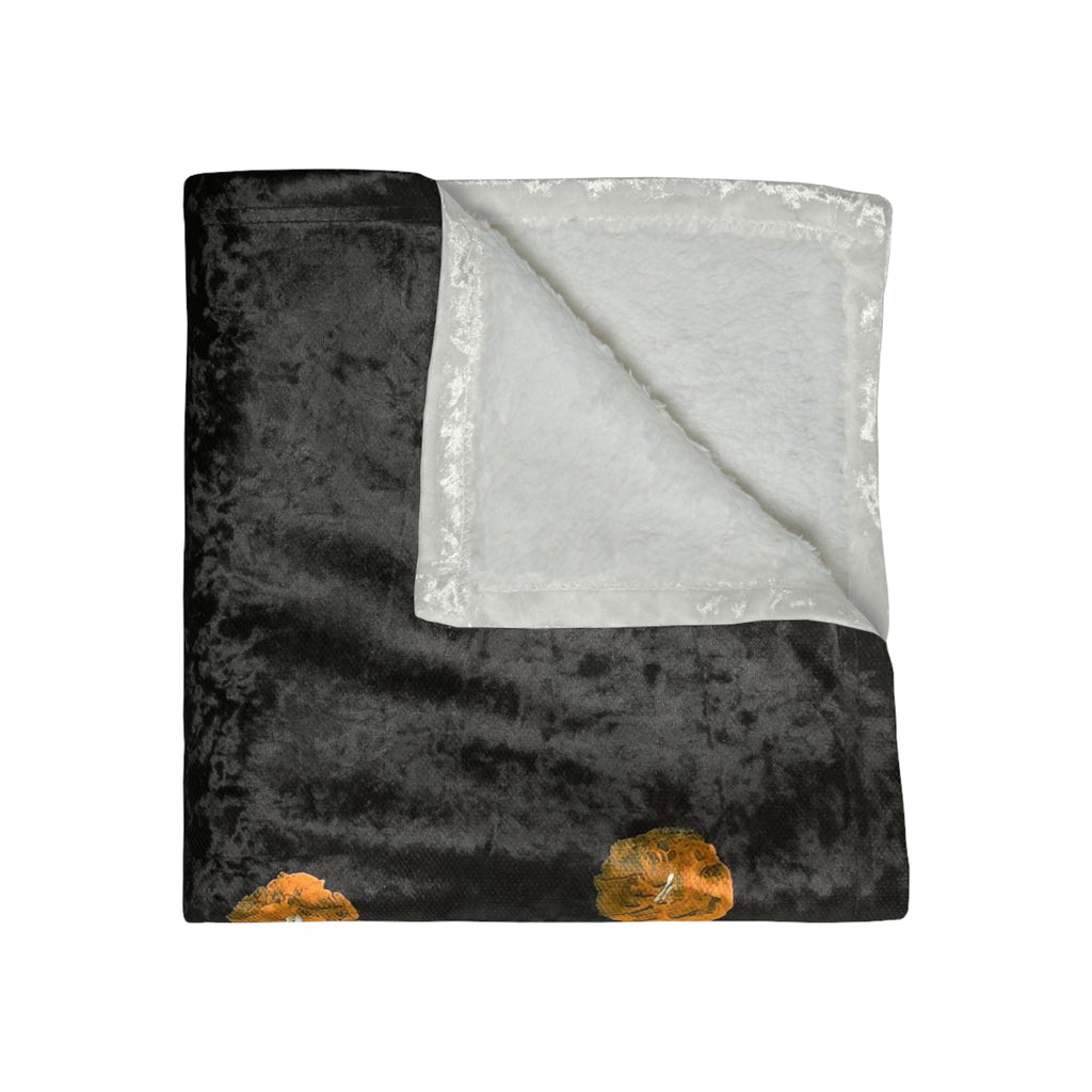 Crushed Velvet Blanket — Midnight Floral Velvet Throw