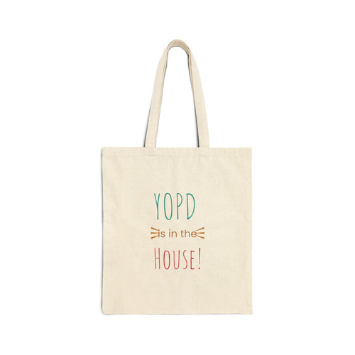 Cotton Canvas Tote Bag | YOPD is in the HOUSE! | Eco-Friendly Shopper, Gift for Cat Lovers, Daily Use, Stylish Carryall, Minimalist Tote