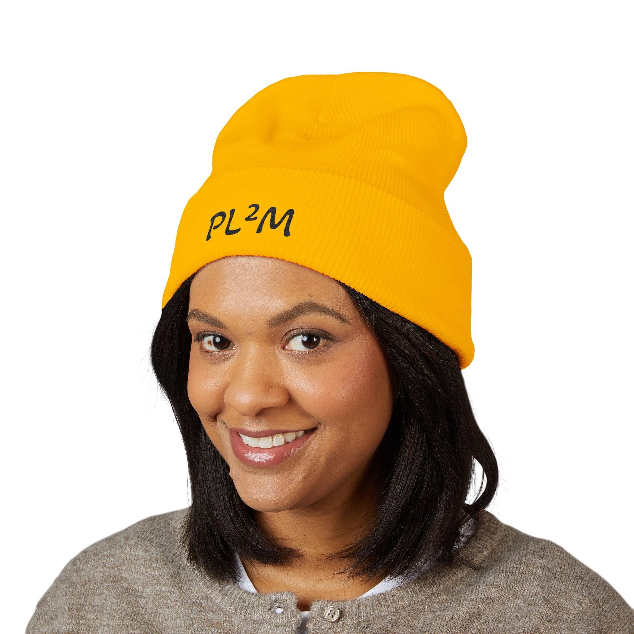 Embroidered 'PL2M' ( Parkinson's Looks Like Me) Cuffed Beanie - Classic Knit Winter Hat