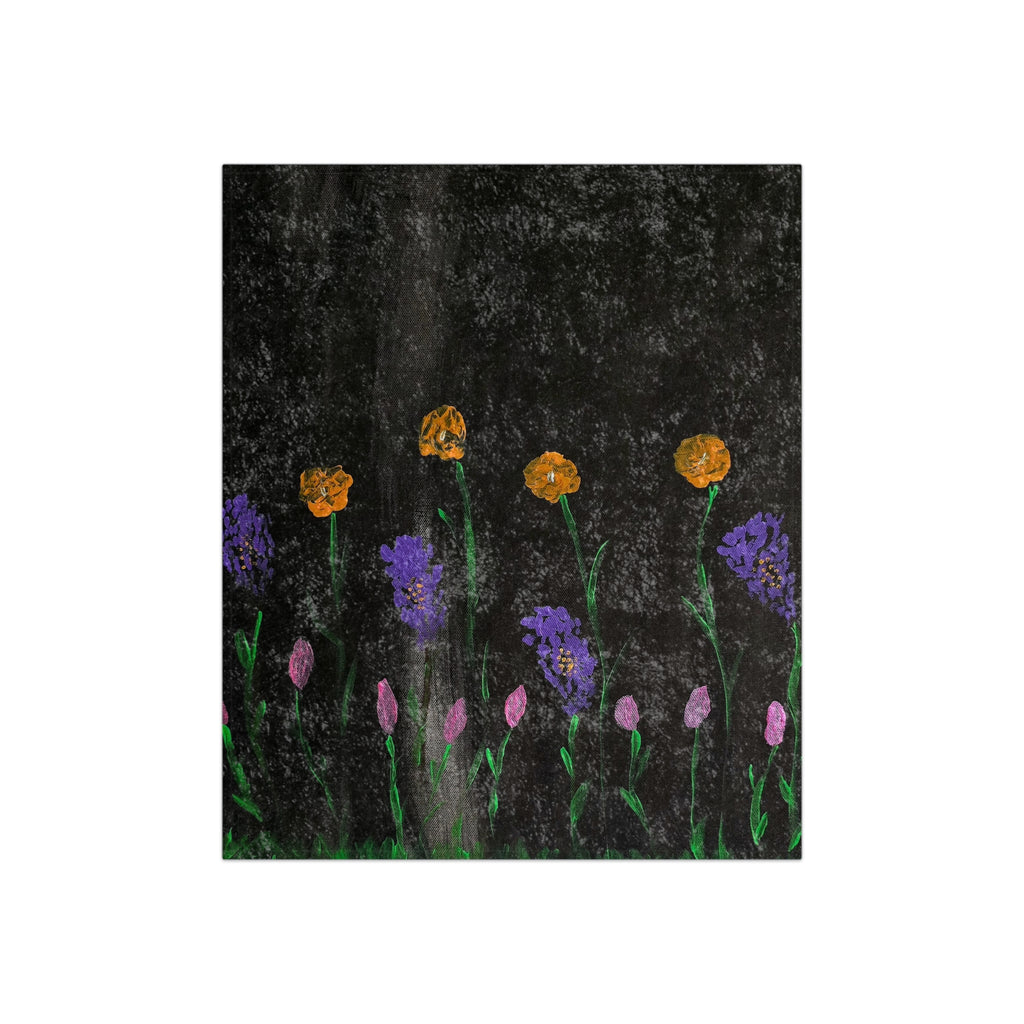Crushed Velvet Blanket — Midnight Floral Velvet Throw