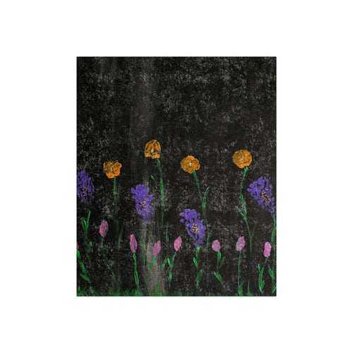 Crushed Velvet Blanket — Midnight Floral Velvet Throw