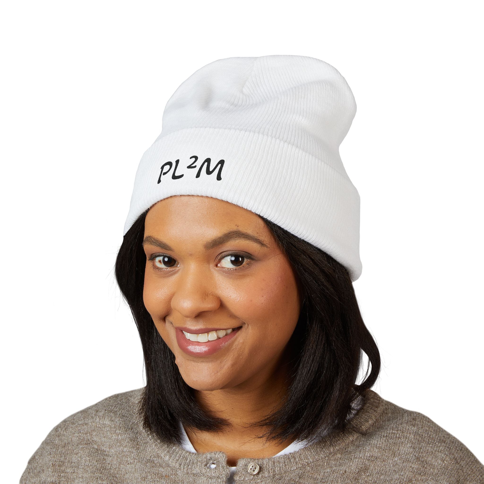 Embroidered 'PL2M' ( Parkinson's Looks Like Me) Cuffed Beanie - Classic Knit Winter Hat