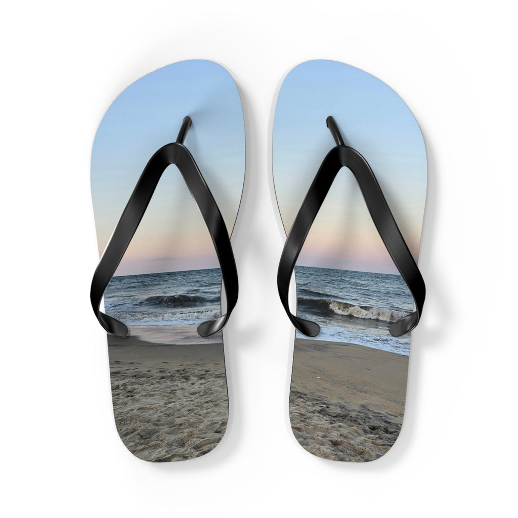 Beach Sunset Flip Flops, Summer Sandals, Vacation Footwear, Ocean Vibe Slippers, Pool Party Essentials