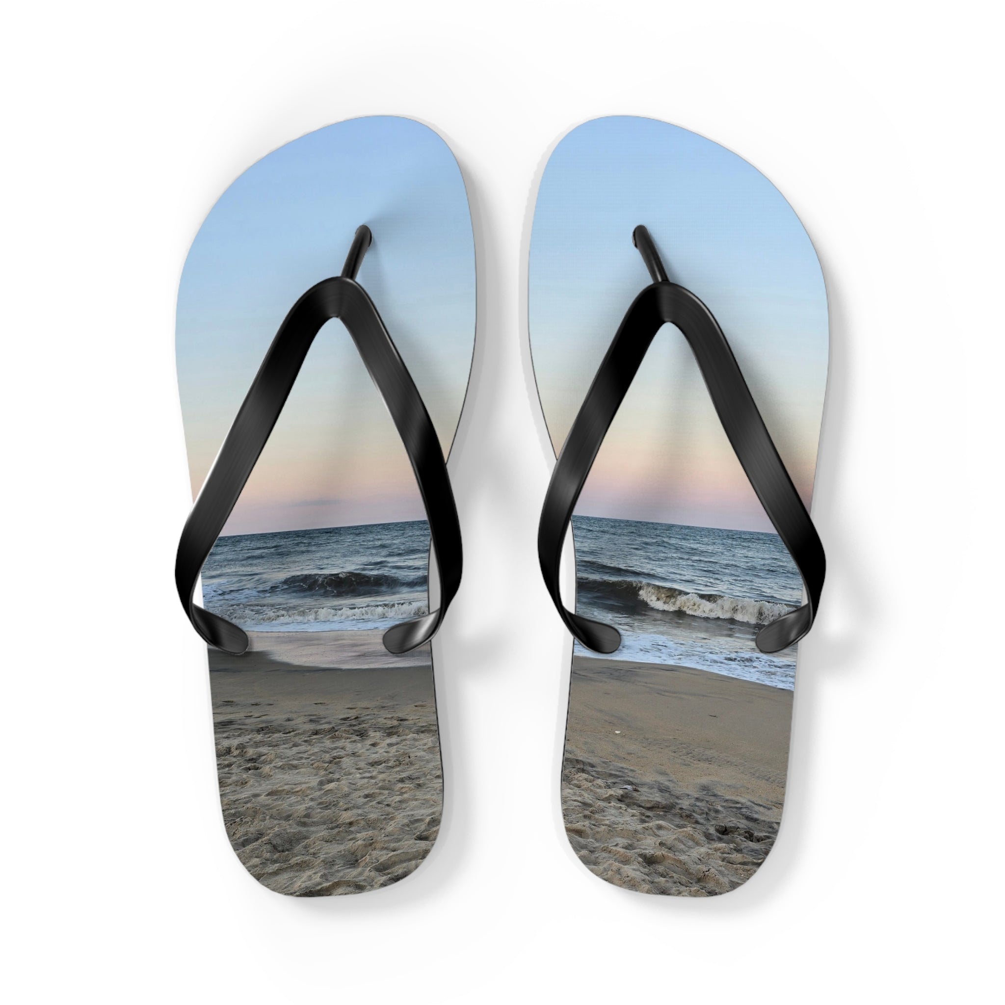 Beach Sunset Flip Flops, Summer Sandals, Vacation Footwear, Ocean Vibe Slippers, Pool Party Essentials