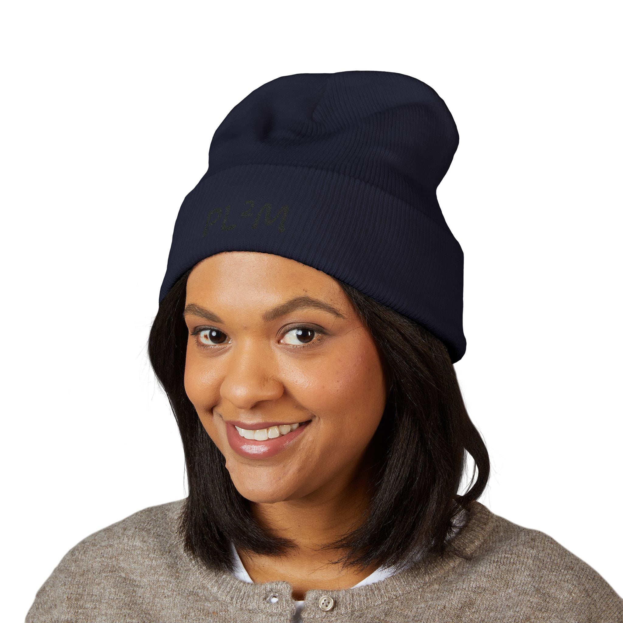 Embroidered 'PL2M' ( Parkinson's Looks Like Me) Cuffed Beanie - Classic Knit Winter Hat
