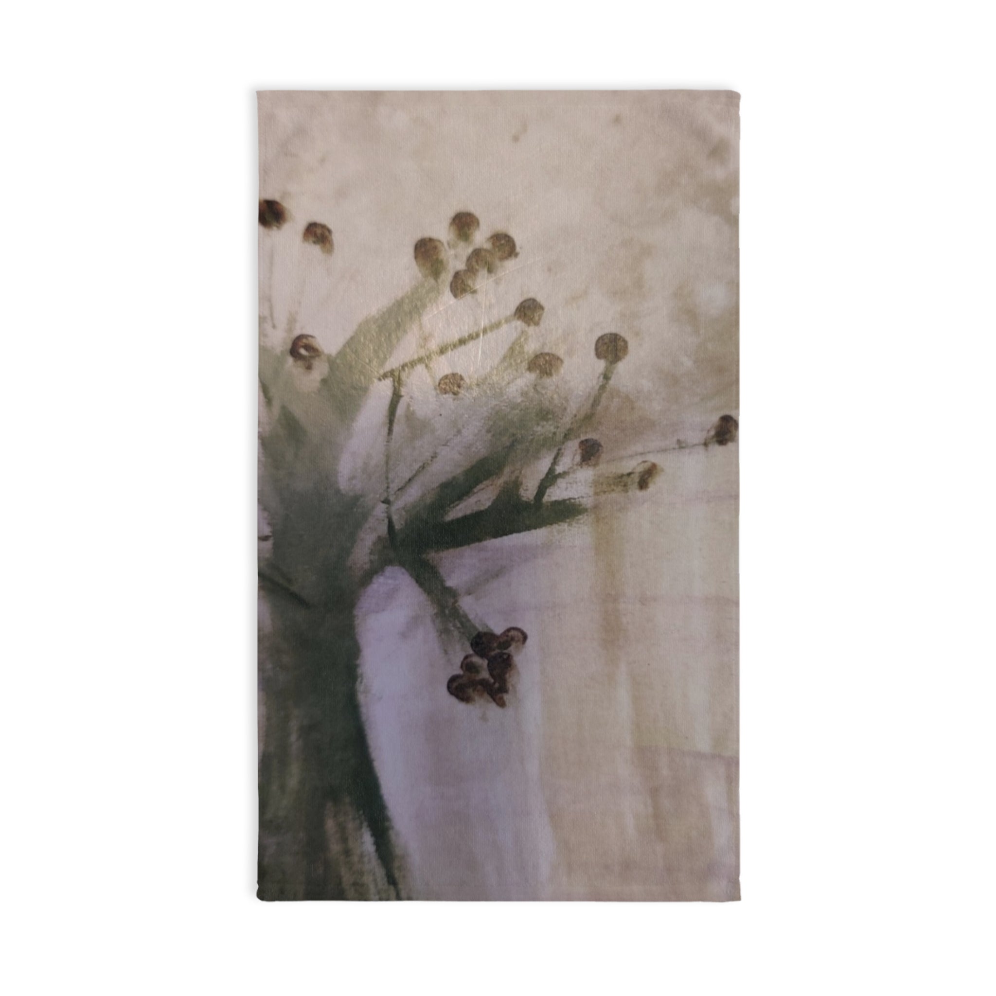 Floral Watercolor Hand Towel — Soft Botanical Kitchen & Bathroom Accent