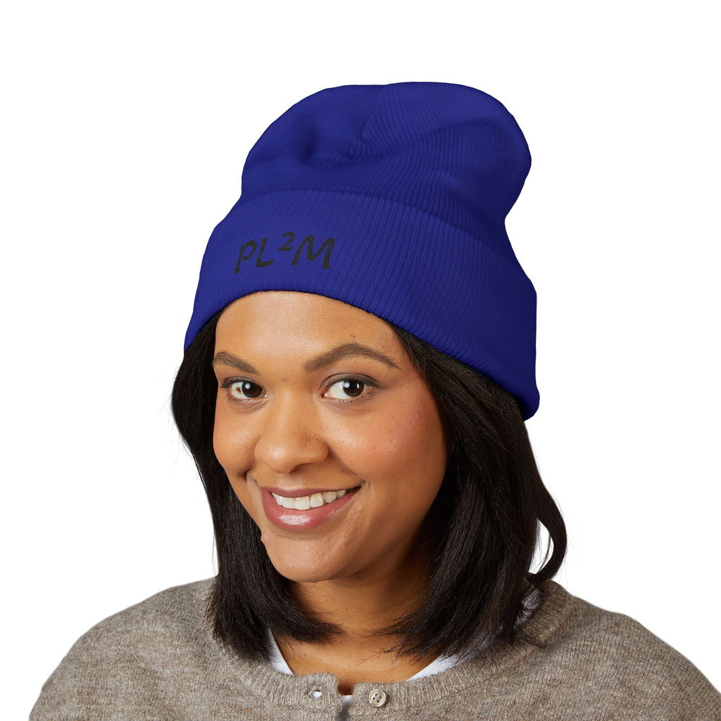 Embroidered 'PL2M' ( Parkinson's Looks Like Me) Cuffed Beanie - Classic Knit Winter Hat