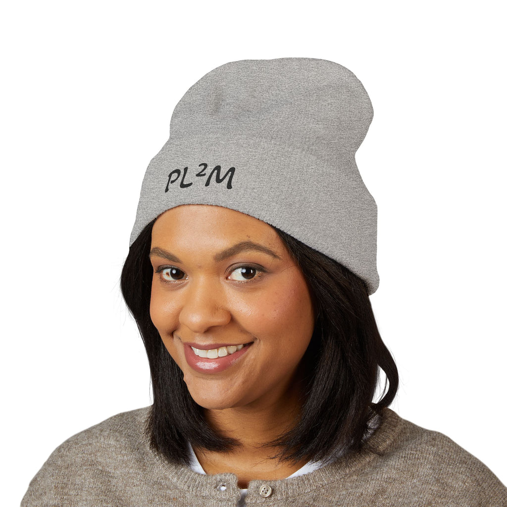 Embroidered 'PL2M' ( Parkinson's Looks Like Me) Cuffed Beanie - Classic Knit Winter Hat