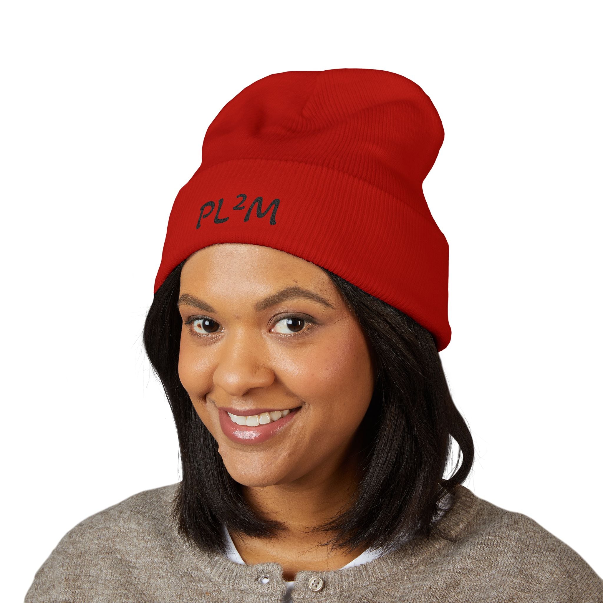 Embroidered 'PL2M' ( Parkinson's Looks Like Me) Cuffed Beanie - Classic Knit Winter Hat