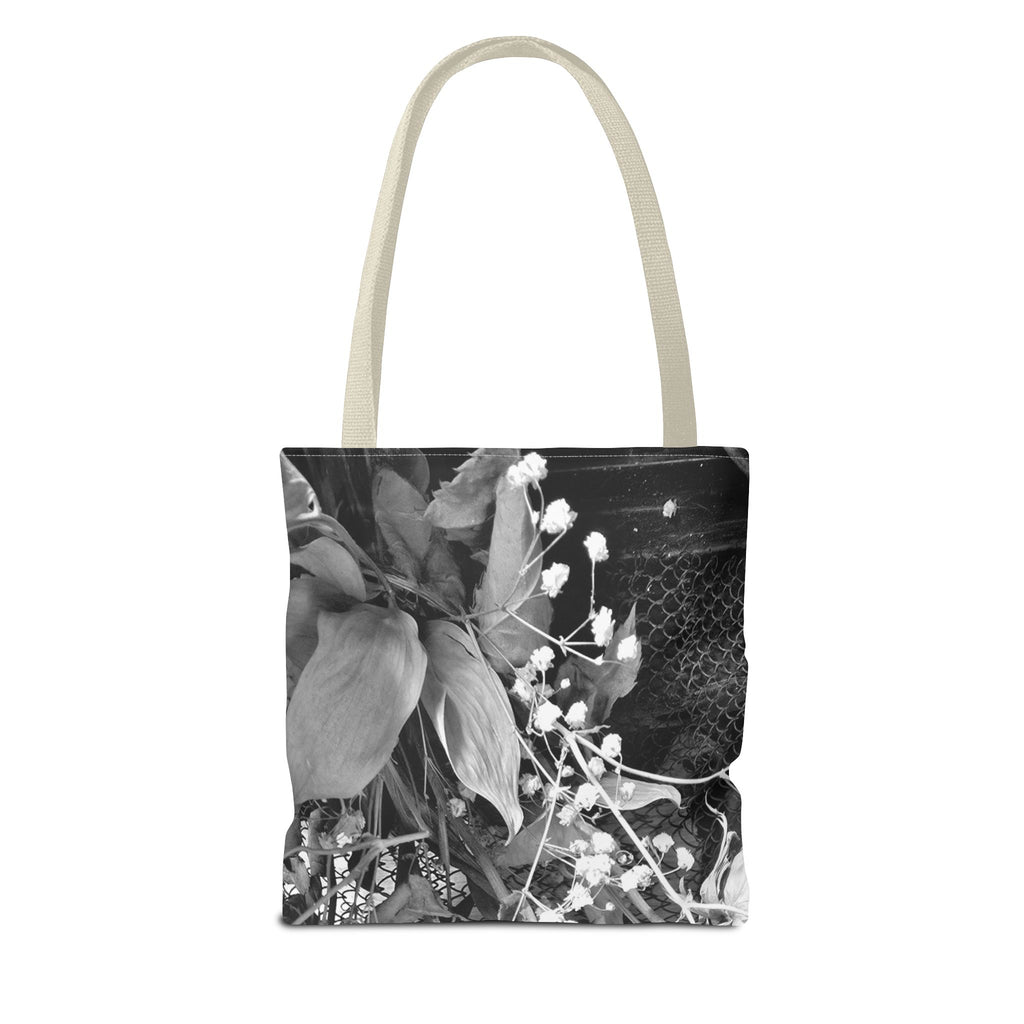 Vintage Black & White Floral Tote Bag