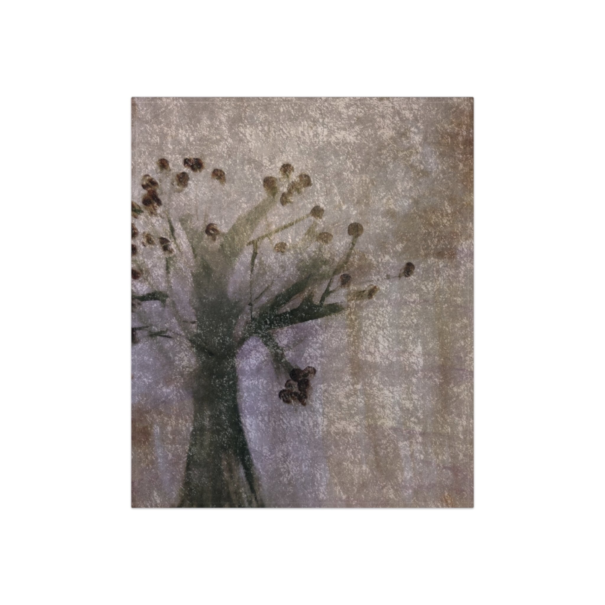 Crushed Velvet Blanket - Vintage Floral Velvet Throw for Cozy Living Room or Bedroom