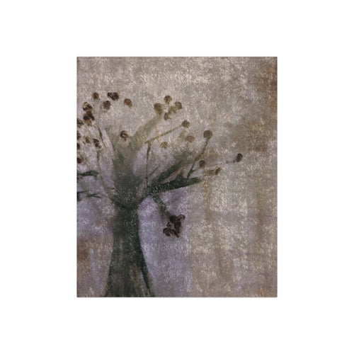 Crushed Velvet Blanket - Vintage Floral Velvet Throw for Cozy Living Room or Bedroom