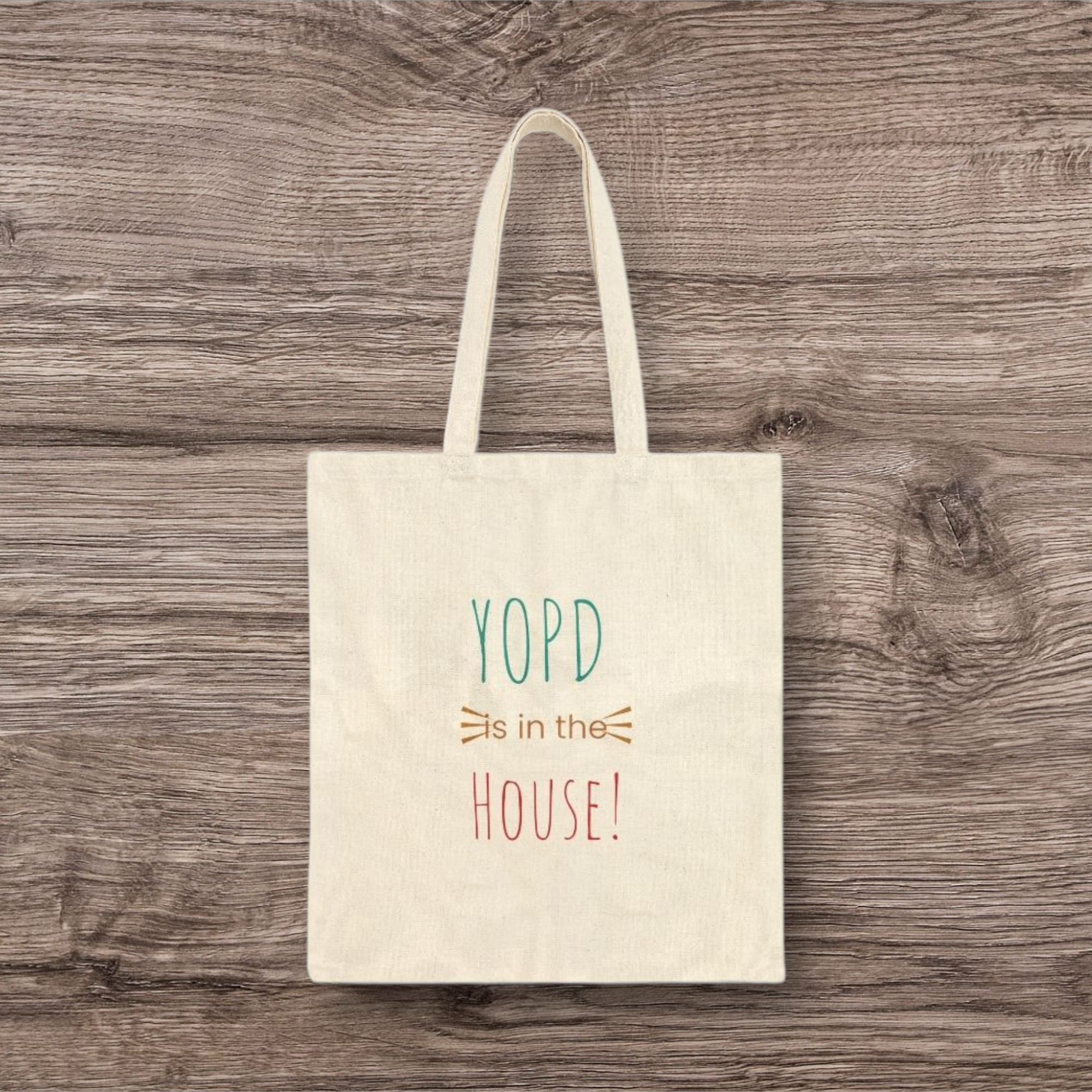 Cotton Canvas Tote Bag | YOPD is in the HOUSE! | Eco-Friendly Shopper, Gift for Cat Lovers, Daily Use, Stylish Carryall, Minimalist Tote