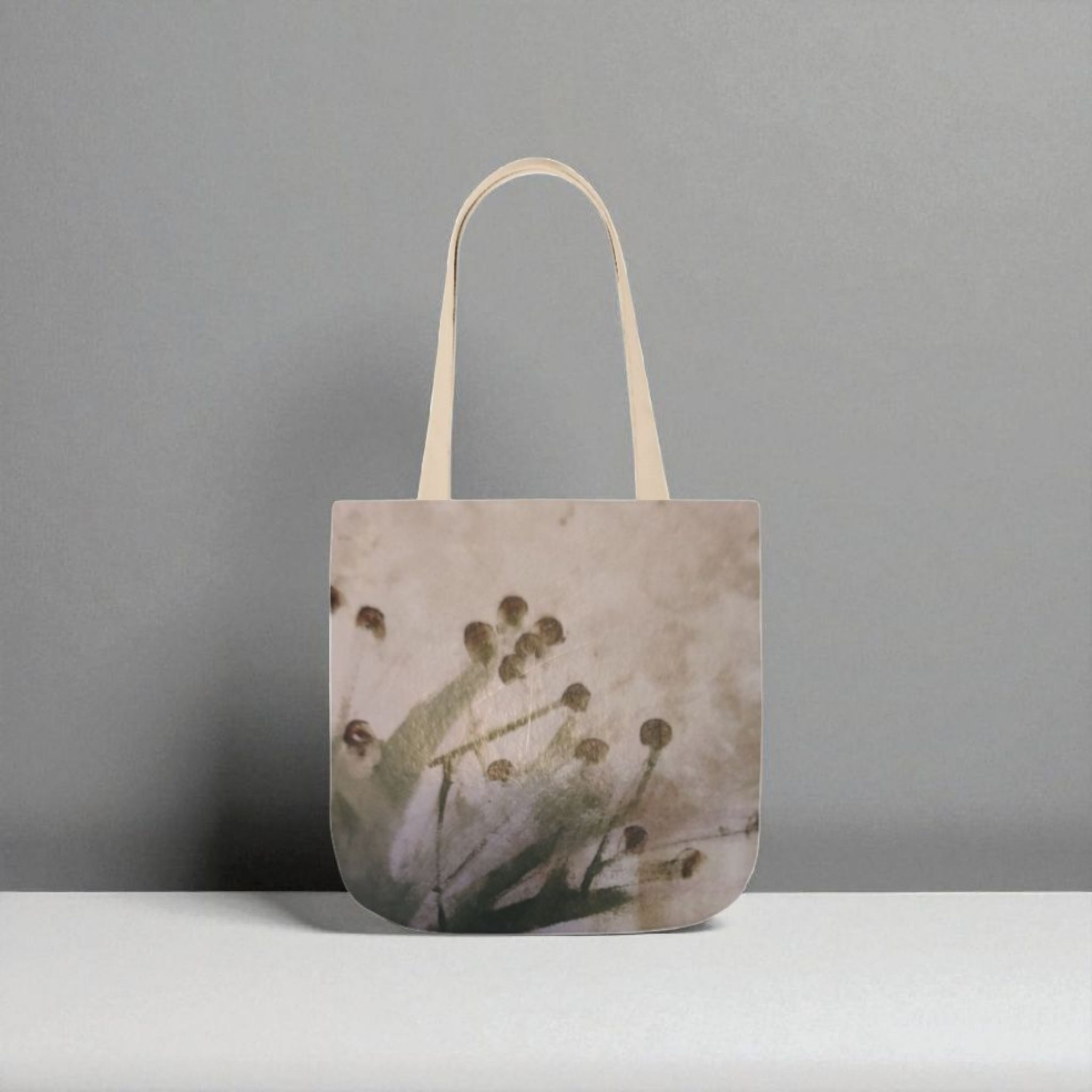 Floral Print Canvas Tote Bag with 5-Color Straps, Eco-Friendly Grocery Bags, Stylish Beach Tote, Reusable Shopping Bag, Gift for Her