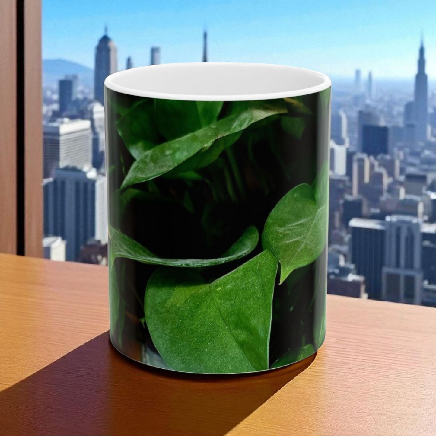 Botanical Greenery Ceramic Mug, Leaves Coffee Cup, Plant Lover Gift, Nature-Themed Drinkware, Eco-Friendly, Home Decor