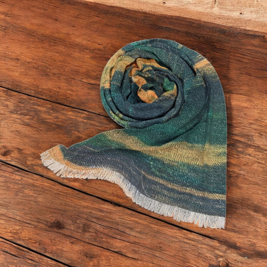 Boho Minimalist Light Scarf, Handcrafted Summer Wrap, Lightweight Beach Scarf, Stylish Fashion Accessory, Ideal Gift for Her