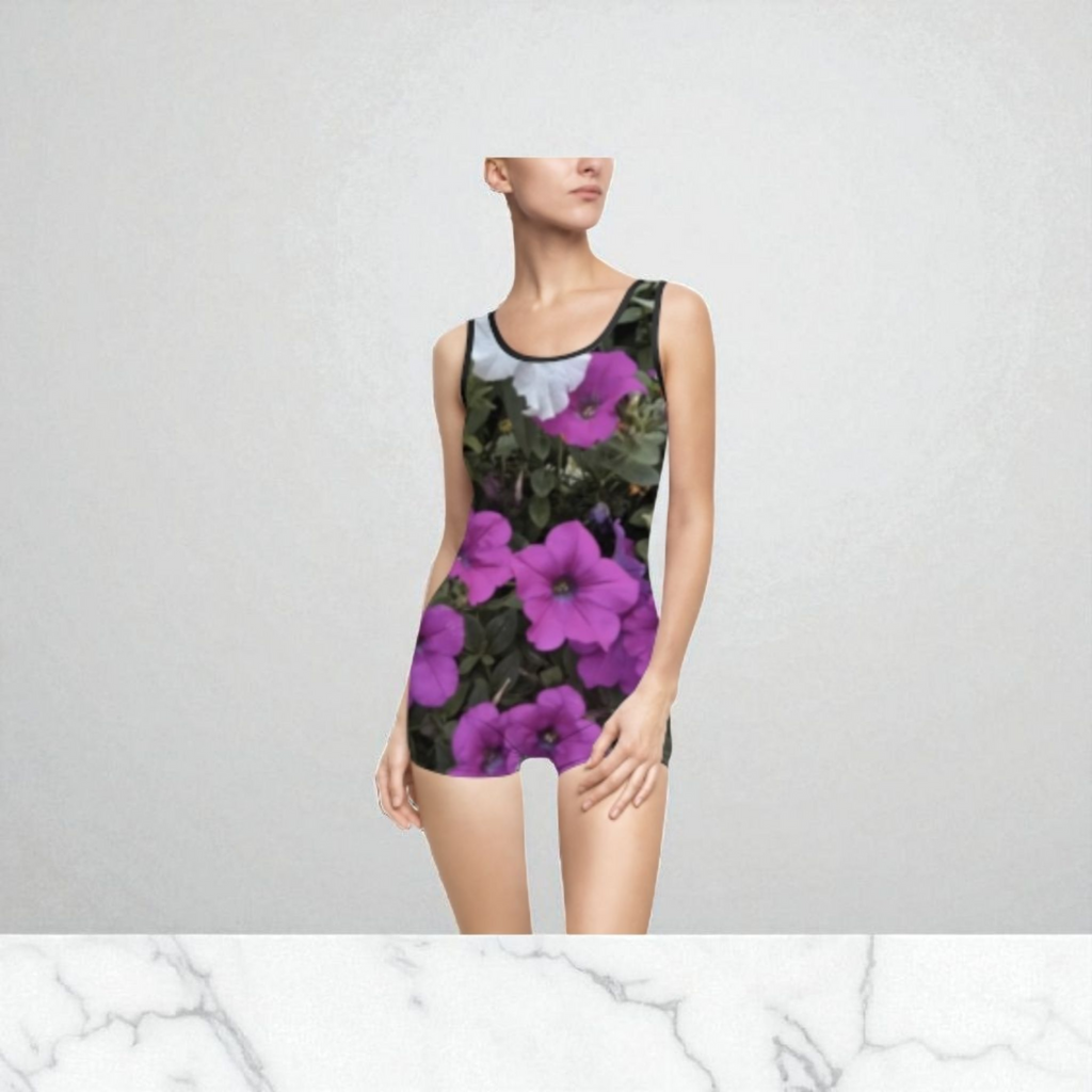 Women's Floral Vintage Swimsuit, Retro Swimwear, Summer Beachwear, Floral Bathing Suit, Vacation Swim Outfit, Tropical Swim Top