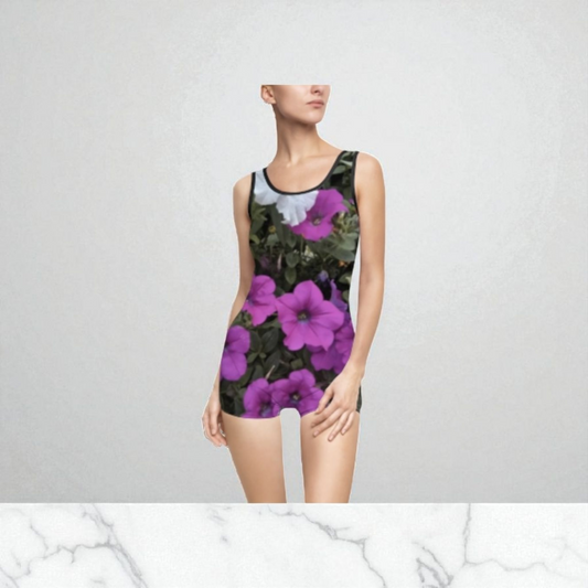 Women's Floral Vintage Swimsuit, Retro Swimwear, Summer Beachwear, Floral Bathing Suit, Vacation Swim Outfit, Tropical Swim Top