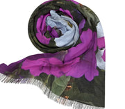 Floral Light Scarf - Perfect for Spring & Summer, Fashion Accessory, Gift for Her, Lightweight Wrap, Flower Design